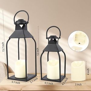 Lanterne en métal design la plus vendue pour une utilisation intérieure et extérieure avec couvercle en verre et structure en fer robuste - Product Image 2