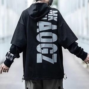 Sudadera con capucha bordada, holgada, unisex, de algodón, con mangas raglán, de manga larga, informal, para la temporada de frío. - Product Image 3