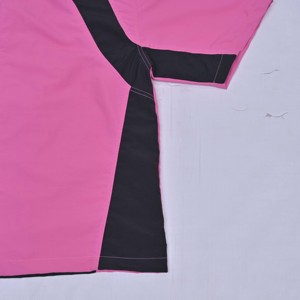 <b>Mens</b> Pink Black Color Blocking Zipper Sporty Short Sleeve Shirt <b>Jacket</b> Quick Dry Polyester <b>Summer</b> Casual Top with Custom Logo - Product Image 6