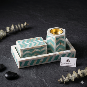 Top Selling Eid Special Mother of Inlay Mubkhar Box With <b>Tray</b> Set / Bakhoor Burner / Madkhan / Serving <b>Tray</b> Medkhan Mabkhara - Product Image 1