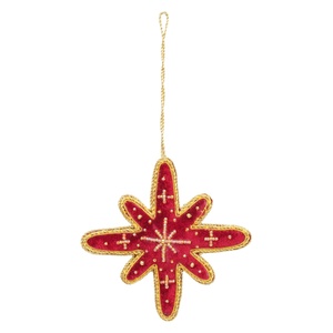 ถุงเท้าซานต้ารูปดาวปักลูกปัดผ้าซาตินเครื่องประดับตกแต่งคริสต์มาสงานตามสั่งทำด้วยมือ - Product Image 2