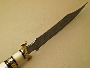 Handmade Custom Fixed Blade Bushcraft Bowie <b>Knife</b> with <b>Bone</b> and Brass Cross Guard <b>Handle</b> Hunting <b>Knives</b> Wholesale A&M ENTERPRISE - Product Image 3