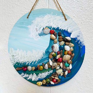 งานศิลปะเปลือกหอยทำมือคุณภาพเยี่ยม สไตล์ชายฝั่ง ของตกแต่งบ้าน ขายส่ง งานศิลปะสำหรับจัดแสดง - Product Image 5