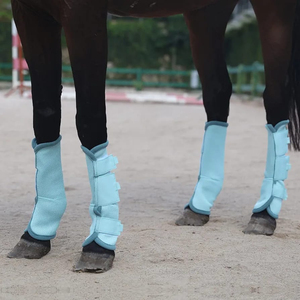 Bottes de protection pour les jambes des chevaux, couleur unie, tissu en maille respirant pour la protection des jambes des chevaux - Product Image 5