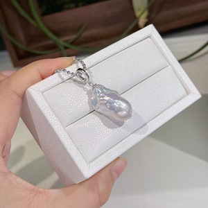 Collar de Perlas de Agua Dulce Barrocas Naturales con Cadena de Plata de Ley S925 y Cierre de Broche Universal, Cadena de Suéter Estilo Barroco - Product Image 4