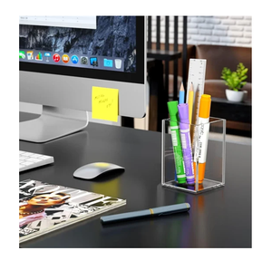 Organizadores personalizados multiusos de alta calidad, portalápices acrílico para el hogar, oficina y escuela, caja de almacenamiento de artículos de papelería. - Product Image 3