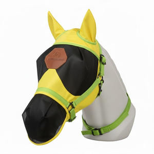 Masque anti-mouches pour chevaux, protection UV, confortable, avec oreilles, respirant, élastique, avec couvre-yeux en maille - Product Image 3