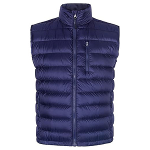 High Quality <b>Men's</b> Casual Puffer <b>Jacket</b> Vest Winter Outer Wear Solid Washed Woolen Breathable Zipper Quilted Detail OEM Service - Product Image 3