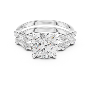 Anillo de compromiso y boda para mujer Aries Jewel de lujo, oro de 14 quilates, diamante cultivado en laboratorio certificado por IGI, corte redondo de 2.50 quilates, con banda a juego. - Product Image 5