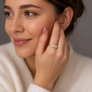Pear Cut Lab Grown Diamond Anniversary <b>Ring</b> | 14K Yellow Gold Stackable Wedding Band Minimalist Bridal Band Luxury Gift for Her - Product Image 3
