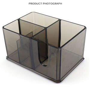 IKZARSA Boîte de rangement professionnelle transparente en plastique ABS marron durable, organisateur d'outils de coiffure, porte-ciseaux et peignes - Product Image 1