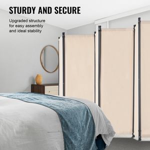 6-<b>Panel</b> Folding Privacy <b>Screen</b> Room Divider Portable Freestanding Partition for Room Separation <b>Screen</b> & Divider Roo - Product Image 4