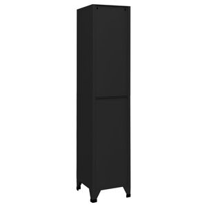 Armoire de rangement rectangulaire haute en acier noir - Product Image 4