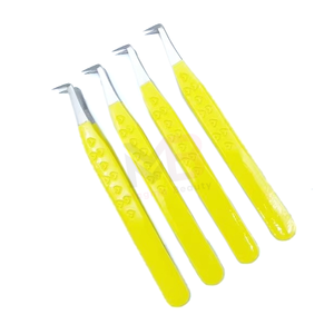 ชุดแหนบต่อขนตาสแตนเลสสีเหลืองแบบกำหนดเอง ปลายเรียบละเอียดสำหรับต่อขนตา - Product Image 1