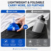Botella de Agua Plegable de TPU de 500 ml al por Mayor, con Logotipo Personalizado, para Maratón
