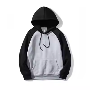 Sudadera con Capucha Unisex de Bloques de Color, Manga Raglán, Ajuste Holgado, Bolsillos, Manga Larga, Tejido de Felpa Francesa, Ideal para Otoño - Product Image 3