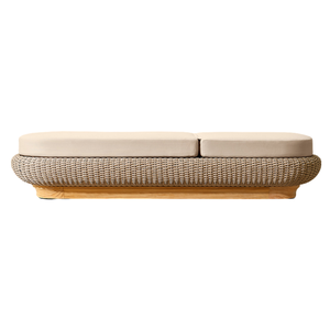 Modern The Langham Resort Curved Rattan <b>Sunbed</b> Adjustable Outdoor Chaise Lounge Hotel Patio Furniture Indonesia - Product Image 3