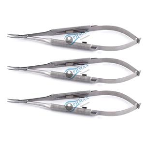 Portaagujas Barraquer curvo con bloqueo, mandíbulas delicadas, instrumento quirúrgico oftalmológico de acero inoxidable - Product Image 4