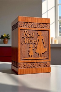 Custom Engraved Rosewood Cremation Urn Handcrafted American Style Eco-Friendly Durable <b>Memorial</b> <b>Box</b> with Personalized Options - Product Image 3