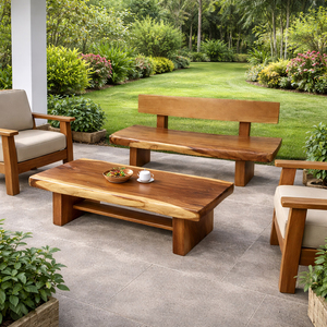 Banco de Madera Maciza de Suar Exclusivo al por Mayor, Estilo Rústico Contemporáneo con Borde Natural, Hecho a Mano, Ecológico, Duradero, para Interiores y Exteriores - Product Image 4