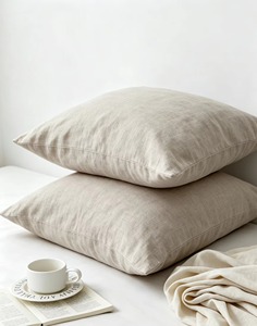 Funda de Cojín Ligera de Lino Sólido, Cuadrada, Estilo Nórdico, Transpirable, Tejida, con Cierre de Sobre, Decoración para el Hogar - Product Image 6