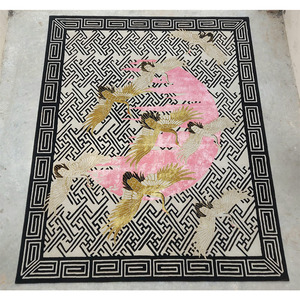 Alfombra Tejida a Mano, Diseño Tradicional Indio Rojo, Alfombra de Lana, Pelo Suave y Denso, para Sala de Estar, Decoración del Hogar - Product Image 1