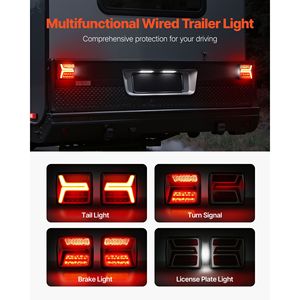 Kit Luci LED Magnetiche Quadrate 12V per Rimorchio, Impermeabili, 2 Pezzi, Stop/Freno/Indicatore di Direzione/Luce Targa, Lampadina H7 per Posteriore - Product Image 1