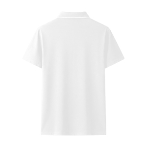 T-shirt décontracté en coton blanc pour homme avec logo personnalisé, manches courtes, coupe ajustée, respirant, boutonné, idéal pour le golf et l'été - Product Image 2