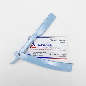 Rasoir de rasage de barbier manuel bleu ciel professionnel rasoir de sécurité jetable unique de haute qualité personnalisé en acier inoxydable durable - Product Image 3