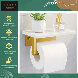 Premium Quality Exclusive Collection of Luxury Heavy Duty Marble Brass Wall Mounted Eco-Friendly Tissue Paper <b>Roll</b> Holder - Product Image 3