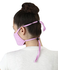 Mascarilla de tela personalizada de fábrica con correa para la cabeza, teñido liso, bolsillo para filtro, 100% algodón, protector de orejas, tela transpirable - Product Image 6