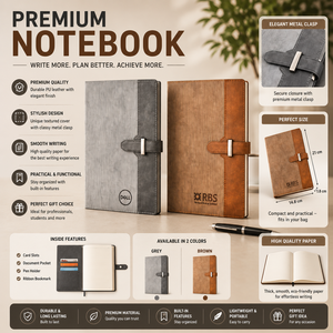 Custom Luxury A5 <b>Notebook</b> PU Leather Journal Metal Clasp Business Planner Gift <b>Set</b> - Product Image 3