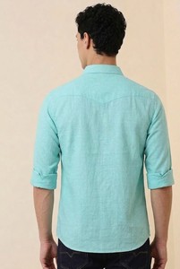 Camisa Casual de Manga Larga para Hombre Enovate, Cuello Clásico, Color Sólido, Transpirable, de Popelina de Algodón, ODM, para Verano - Product Image 3