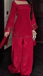 Indian Pakistani Farshi Shalwar Kameez Suits on <b>Silk</b> <b>Fabric</b> Formal Wear Plain Casual Dresses For Women High Quality - Product Image 4