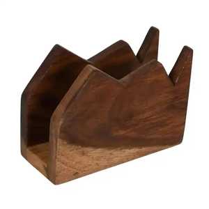 Juego de cubiertas de madera para cajas de pañuelos con diseño de vetas de madera clara, elegantes soportes para pañuelos para el hogar y la oficina - Product Image 3