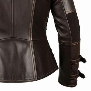 Handmade Men Brown <b>Leather</b> Trench Coat Custom Genuine <b>Leather</b> <b>Long</b> <b>Jacket</b> Gothic Cosplay Streetwear - Product Image 5