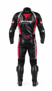 FITME SPORTS Professional White Red Black Windproof <b>Waterproof</b> Full Sleeve Motorbike Racing Suit CE Approved One Piece - Product Image 2