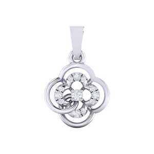 Colgante de plata con diamante cultivado en laboratorio, diseño de flor de cuatro pétalos, joyería fina con lazo entrelazado para mujer, regalos elegantes, joyería personalizada al por mayor. - Product Image 4