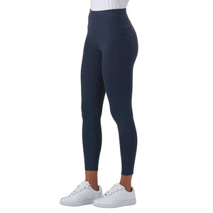 Leggings de yoga taille haute pour femmes, respirants et écologiques, avec détails en maille, couleur unie, surpiqûres décoratives, logo personnalisé - Product Image 4