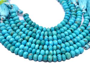 AAA+ Genuine <b>Turquoise</b> 8mm Rondelle <b>Beads</b> Natural Arizona <b>Turquoise</b> Semiprecious Gemstone Faceted Loose <b>Beads</b> for Jewelry Making - Product Image 2