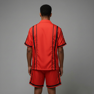 Hot Selling Custom Logo Printed Men's Solid <b>Knee</b> Short Sleeve Shirt Shorts Set Summer Casual Streetwear Two Piece 100% Cotton - Product Image 6
