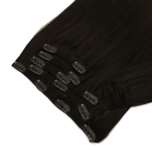 KSWIGS Venta al por mayor Invisible Seamless Clip-In Extensiones Una sola cutícula dibujada Alineada 100% Real Remy Raw Human Straight Texture - Product Image 1