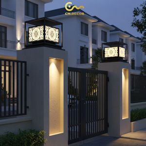 Lanterne de poteau en inox 3500K blanc chaud AC 220V pour villa de luxe, hôtel, complexe hôtelier, jardin, lampe décorative de poteau, IP65, éclairage extérieur - Product Image 2