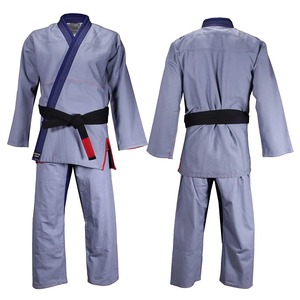 Kimono de Jiu-Jitsu Brésilien 100% Coton Adulte Unisexe Durable Coupe Classique Teint Uni Bleu Noir - Product Image 3