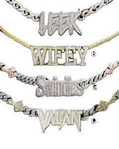 Collier Pendentif Fantaisie de Mode pour Fête, Forme Hip Hop 3D, Argent Sterling 925, Plaqué Or Deux Tons, Moissanite VVS Personnalisé - Product Image 1