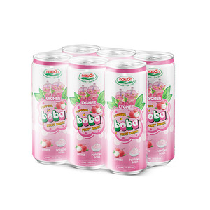 ผู้จัดจำหน่ายเครื่องดื่มฉลากส่วนตัว น้ำผลไม้ลิ้นจี่นาวอน 320 มล. พร้อมไข่มุกบับเบิ้ลแตกในกระป๋องอะลูมิเนียม - Product Image 2