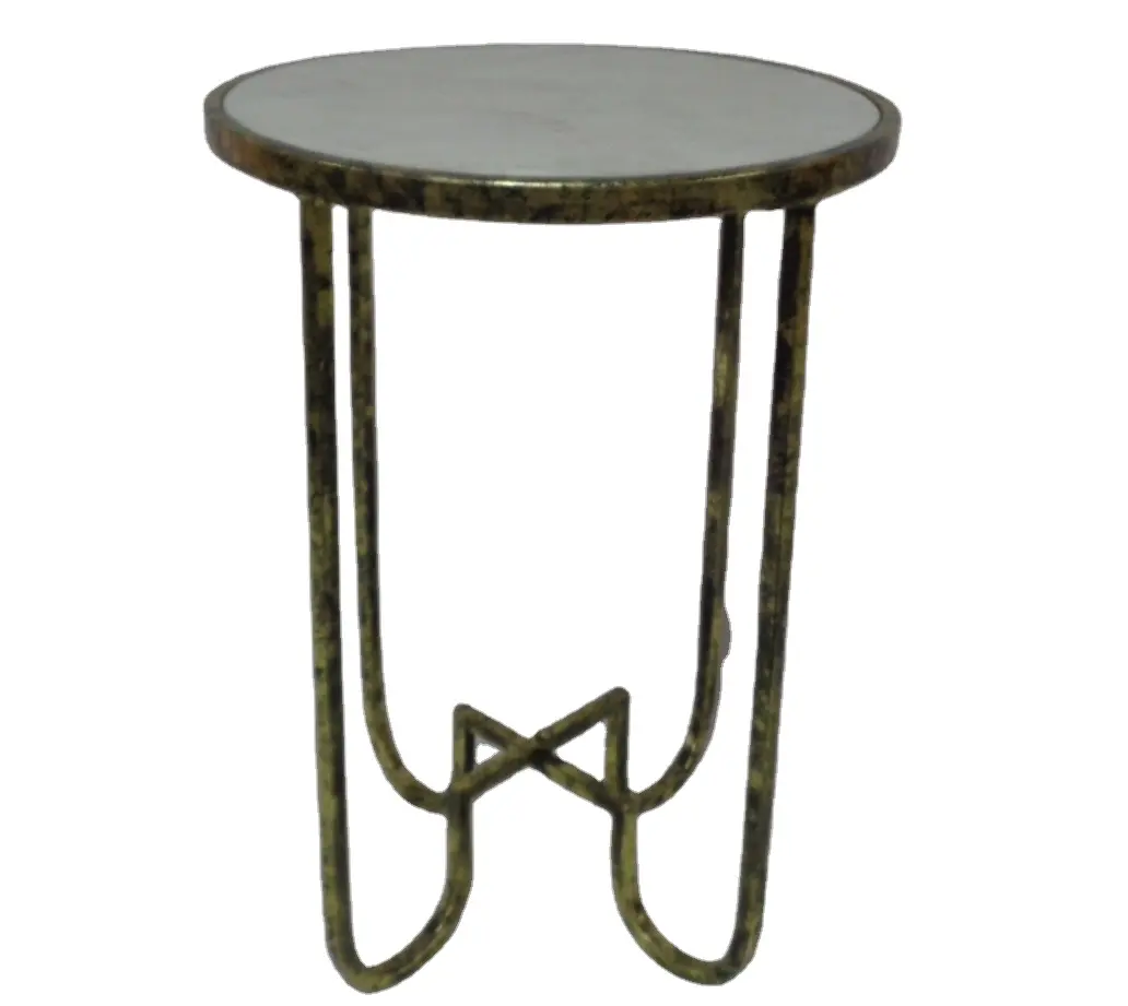 Ultra modern Black and gold powder coating round side table for Livingroom decorative furniture
