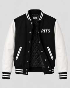 Rits Enterprises New Street Fashion Winter Coated <b>Long</b> Front Thin <b>Leather</b> Sleeve Brown Black Men Varsity <b>Jackets</b> Custom Private - Product Image 4