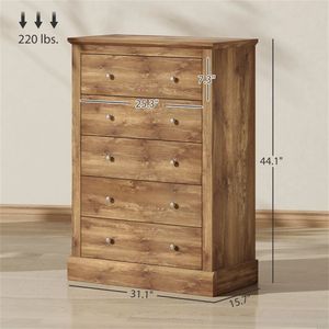 Cassettiera marrone per camera da letto, mobile contenitore per soggiorno e comodino - Product Image 6