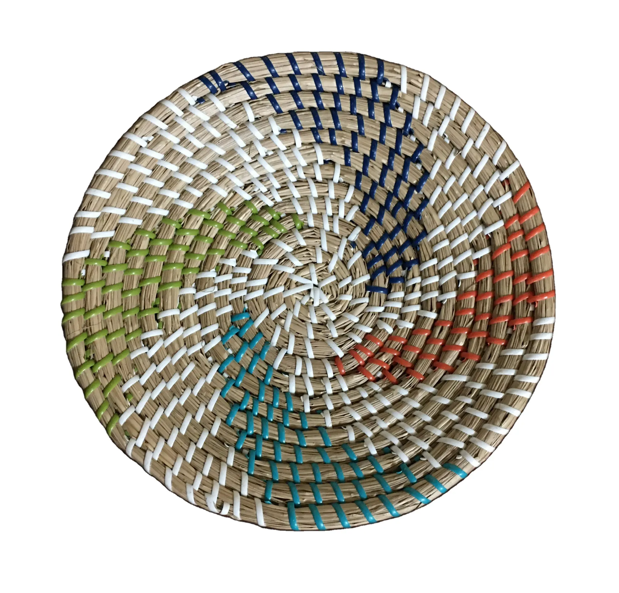 Seagrass Basket Wall Decor With Pin Wheel Pattern